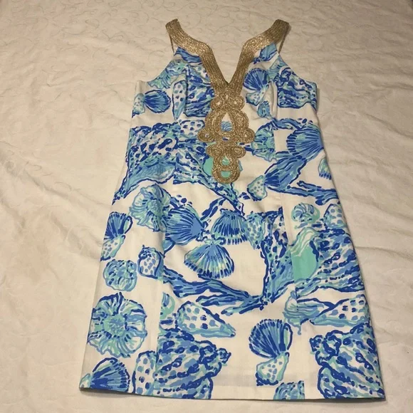 open lace back dress Lilly Pulitzer Tessa So A Peeling Soutache Ribbon Detail Shift Dress - main image 1